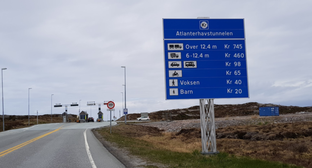 Atlanterhavstunnel bij Kristiansund vooral diep en stijl