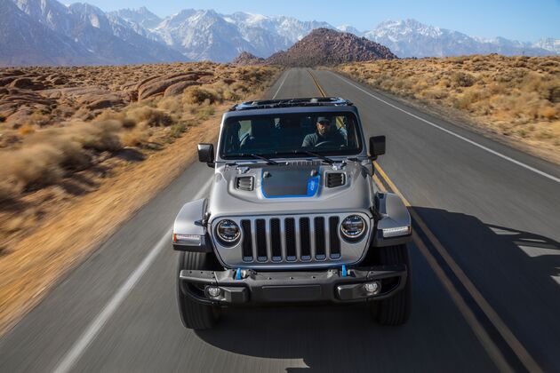 Jeep Wrangler on the road