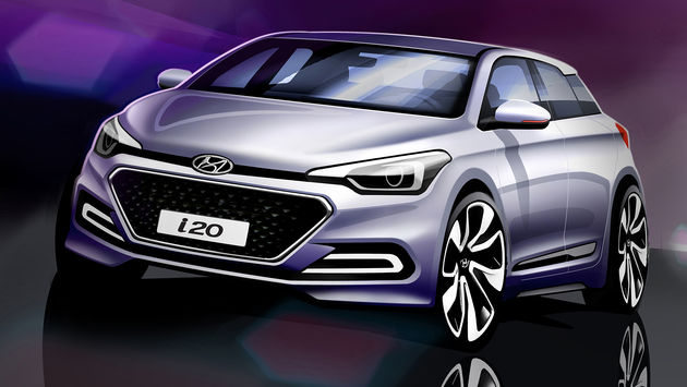 Nieuwe Hyundai i20 designschets voor<br>